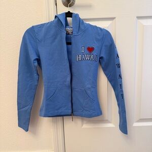 Blue Jacket with 'I Love Hawaii' Design
